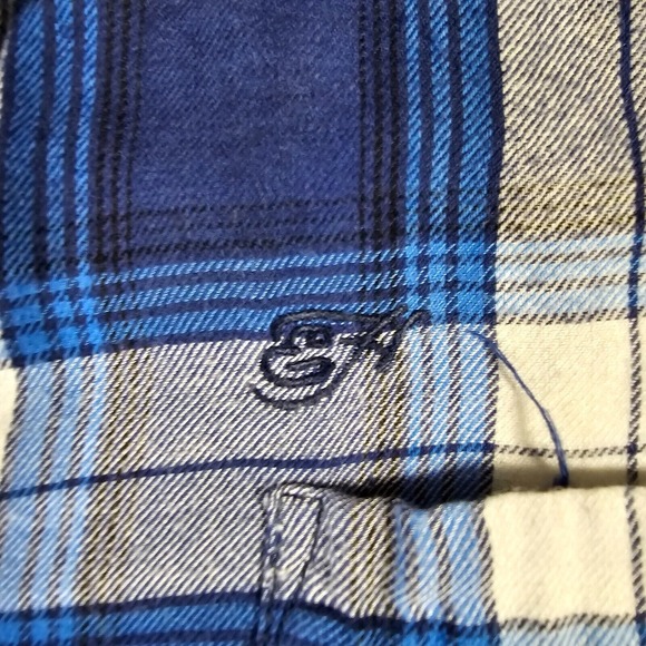 Ed Hardy Shirt Mens‎ Large Blue Plaid Button Up Long Sleeve Outdoors Casual - Picture 4 of 13